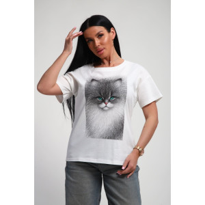 Футболка женская №85667 кулирка (р-ры: 46-56) белый