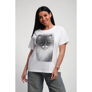 Футболка женская №85667 кулирка (р-ры: 46-56) белый