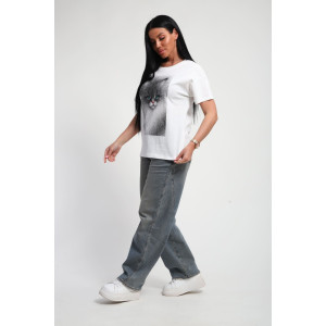 Футболка женская №85667 кулирка (р-ры: 46-56) белый