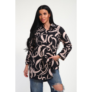 Рубашка-туника женская №29026 кулирка (р-ры: 46-64) черный