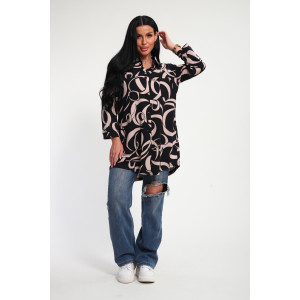 Рубашка-туника женская №29026 кулирка (р-ры: 46-64) черный