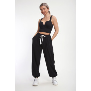 Брюки женские №85039 кулирка с лайкрой пенье (р-ры: 46-60) черный