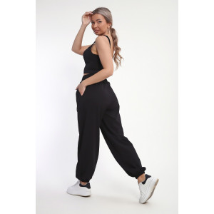 Брюки женские №85039 кулирка с лайкрой пенье (р-ры: 46-60) черный