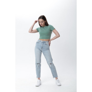 Топ женский №00002 рибана (последний размер) фисташка 42 Топ женский №00002 рибана (последний размер) фисташка 42