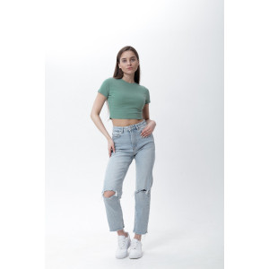 Топ женский №00002 рибана (последний размер) фисташка 42 Топ женский №00002 рибана (последний размер) фисташка 42