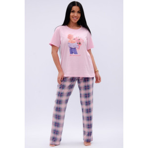 Пижама женская "Букет" кулирка (р-ры: 50-60)