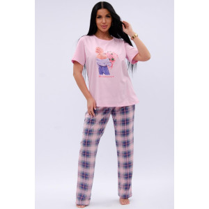 Пижама женская "Букет" кулирка (р-ры: 50-60)