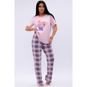 Пижама женская "Букет" кулирка (р-ры: 50-60)