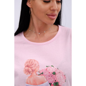 Пижама женская "Букет" кулирка (р-ры: 50-60)