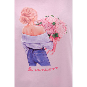 Пижама женская "Букет" кулирка (р-ры: 50-60)