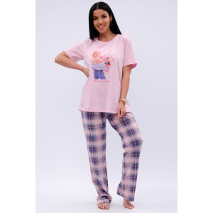 Пижама женская "Букет" кулирка (р-ры: 50-60)