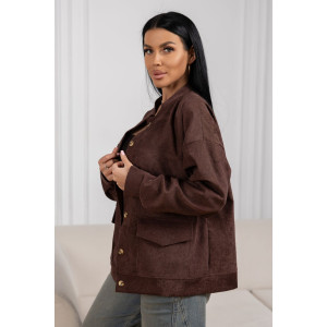 Бомбер женский 2167/2 вельвет (р-ры: 48-58) коричневый