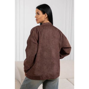 Бомбер женский 2167/2 вельвет (р-ры: 48-58) коричневый