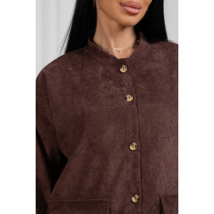 Бомбер женский 2167/2 вельвет (р-ры: 48-58) коричневый