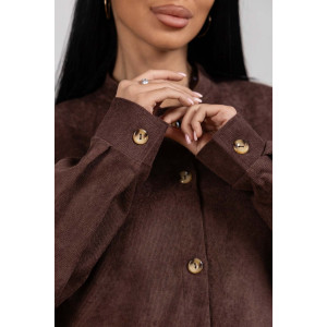 Бомбер женский 2167/2 вельвет (р-ры: 48-58) коричневый