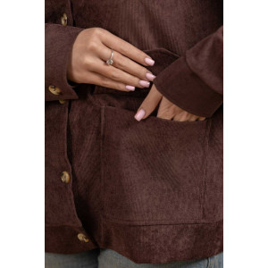 Бомбер женский 2167/2 вельвет (р-ры: 48-58) коричневый