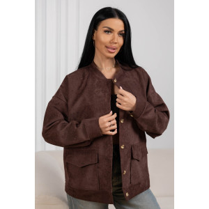 Бомбер женский 2167/2 вельвет (р-ры: 48-58) коричневый