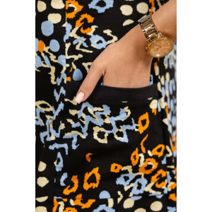 Халат женский 2168 кулирка (р-ры: 48-62) черный-оранжевый Халат женский 2168 кулирка (р-ры: 48-62) черный-оранжевый