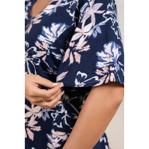 Халат женский 1683/12 кулирка (р-ры: 48-62) синий-2