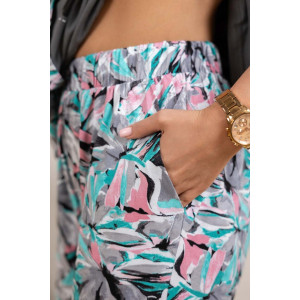 Костюм двойка женский 2145 кулирка (р-ры: 50-64) серый-бирюзовый