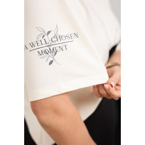 Костюм двойка женский 2135/1 футер (р-ры: 50-60) молочный-черный