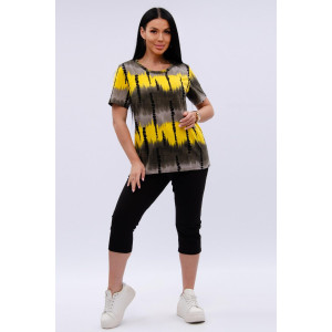 Костюм двойка женский "Азалия 3" кулирка (р-ры: 48-60) жёлтый