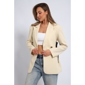 Жакет женский №31952 костюмная ткань (последний размер) бежевый 46