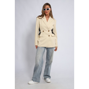 Жакет женский №31952 костюмная ткань (последний размер) бежевый 46