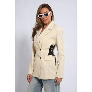 Жакет женский №31952 костюмная ткань (последний размер) бежевый 46