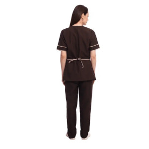 Костюм женский для клининга и горничных УН-02-01-ГАБ габардин (р-ры: 42-62) коричневый