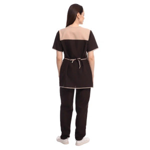 Костюм женский для клининга и горничных УН-02-09-ГАБ габардин (р-ры: 42-62) коричневый