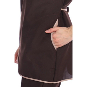 Костюм женский для клининга и горничных УН-02-09-ГАБ габардин (р-ры: 42-62) коричневый