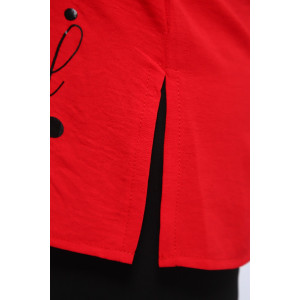 Туника женская №31963 сингапур (последний размер) красный 54,56