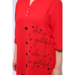 Туника женская №31963 сингапур (последний размер) красный 54,56