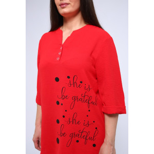Туника женская №31963 сингапур (последний размер) красный 54,56