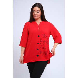 Туника женская №31963 сингапур (последний размер) красный 54,56