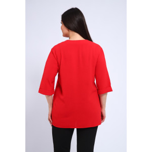Туника женская №31963 сингапур (последний размер) красный 54,56