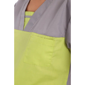 Костюм медицинский женский М-02-164-ТС смесовая ткань (р-ры: 42-62) серый-зеленый Костюм медицинский женский М-02-164-ТС смесовая ткань (р-ры: 42-62) серый-зеленый