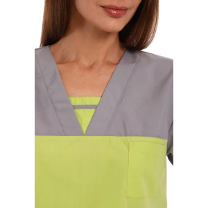 Костюм медицинский женский М-02-164-ТС смесовая ткань (р-ры: 42-62) серый-зеленый Костюм медицинский женский М-02-164-ТС смесовая ткань (р-ры: 42-62) серый-зеленый