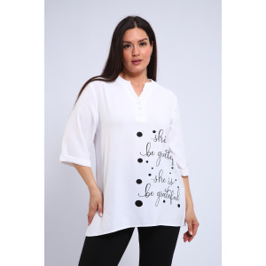 Туника женская №31963 сингапур (последний размер) белый 54,56