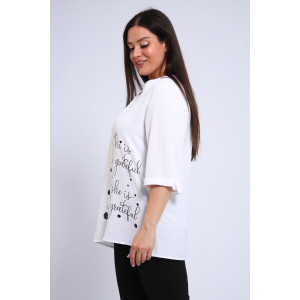 Туника женская №31963 сингапур (последний размер) белый 54,56