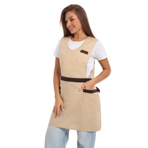 Фартук для продавцов УН-04-319-ТС смесовая ткань (р-ры: 44-54) бежевый Фартук для продавцов УН-04-319-ТС смесовая ткань (р-ры: 44-54) бежевый