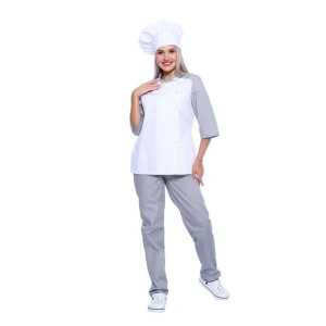 Костюм двойка повара женский ПВ-02-14-ТС смесовая ткань (р-ры: 42-62) белый Костюм двойка повара женский ПВ-02-14-ТС смесовая ткань (р-ры: 42-62) белый