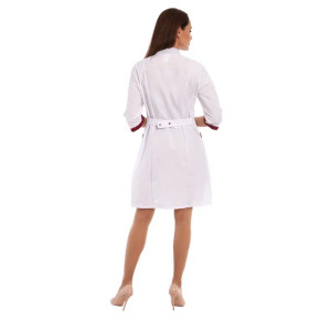 Халат медицинский женский М-20-166-ТС смесовая ткань (р-ры: 42-58) белый-красный