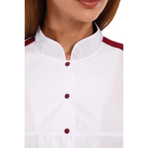 Халат медицинский женский М-20-166-ТС смесовая ткань (р-ры: 42-58) белый-красный