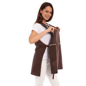 Фартук для продавцов УН-04-170-ТС смесовая ткань (р-ры: 44-54) коричневый Фартук для продавцов УН-04-170-ТС смесовая ткань (р-ры: 44-54) коричневый