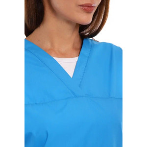 Фартук для продавцов УН-04-169-ТС смесовая ткань (р-ры: 46-56) синий Фартук для продавцов УН-04-169-ТС смесовая ткань (р-ры: 46-56) синий