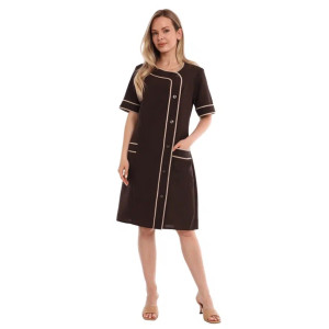 Халат женский для сферы обслуживания УН-20-01-ГАБ габардин (р-ры: 42-62) коричневый Халат женский для сферы обслуживания УН-20-01-ГАБ габардин (р-ры: 42-62) коричневый