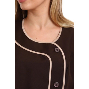 Халат женский для сферы обслуживания УН-20-01-ГАБ габардин (р-ры: 42-62) коричневый Халат женский для сферы обслуживания УН-20-01-ГАБ габардин (р-ры: 42-62) коричневый