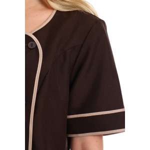 Халат женский для сферы обслуживания УН-20-01-ГАБ габардин (р-ры: 42-62) коричневый Халат женский для сферы обслуживания УН-20-01-ГАБ габардин (р-ры: 42-62) коричневый